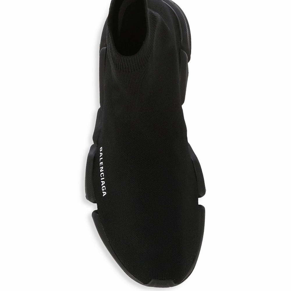 Balenciaga Black Knit High-Top Sneakers